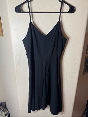 GAP Black Slip Dress Smocked Back V Neck Adjustable Strap Mini Dress M